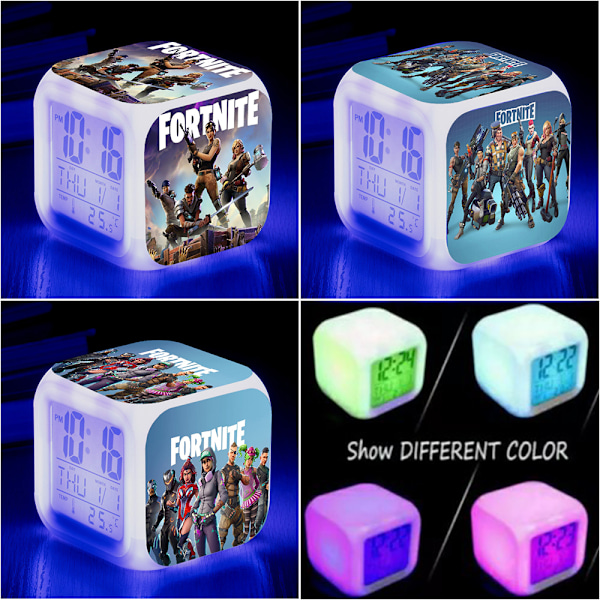 F-ortnites LED-nattlampa digital lampa barn pojkar sovrum 7-färgsförändring present A