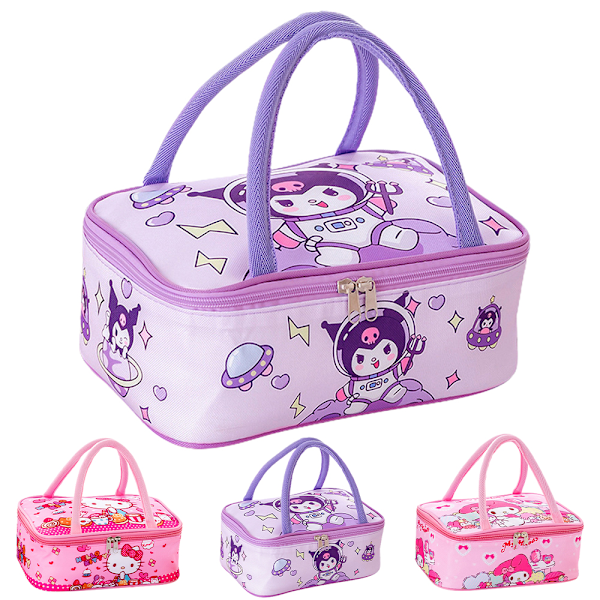 Bärbar Sanrio Lunch Bag, Bärbar Återanvändbar Termisk Isolerad Lunchlåda för Vuxna och Barn, Lunchväska för Kontor Skola KT Cat