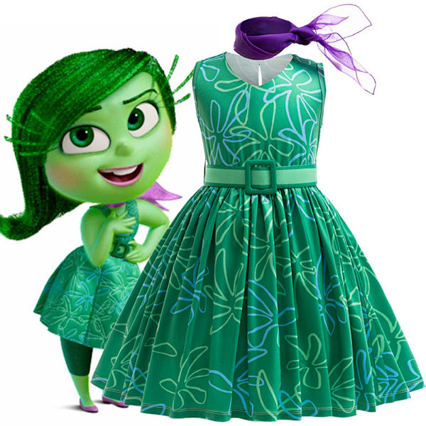 Inside Out Avsky Cosplay Kostym Prinsessklänning Halloween Födelsedagsfest 150cm
