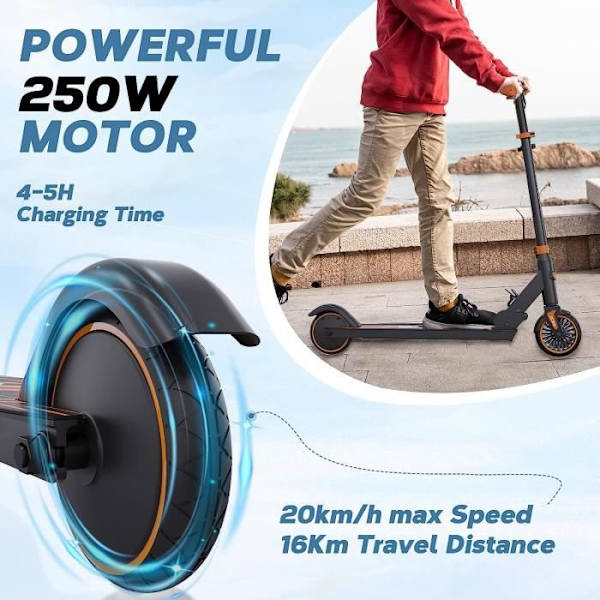 RCB Folding Electric Scooter Lätt justerbar Scooter 150W Motor 5,5 Inch For Kid Black&Orange