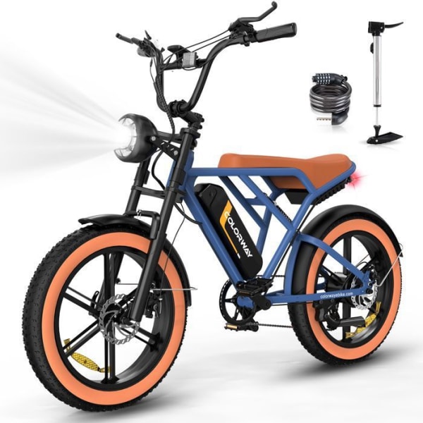 COLORWAY elcykel, 20" E-BIKE för all terräng med 4.0 Fat Tire, 250W motor och 48V 15Ah batteri, Shimano 7 Speed