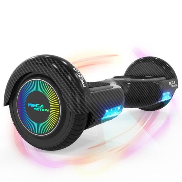 MEGA MOTION Hoverboard 6,5" Svart - Bluetooth-högtalare - med LED-lampor för barn