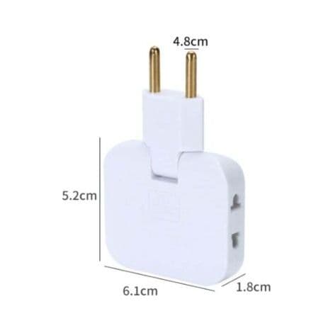 2x Flat power strip behind cabinet with 3 outlets, flat plug 180º rotatable connection, 16A/250V multiple