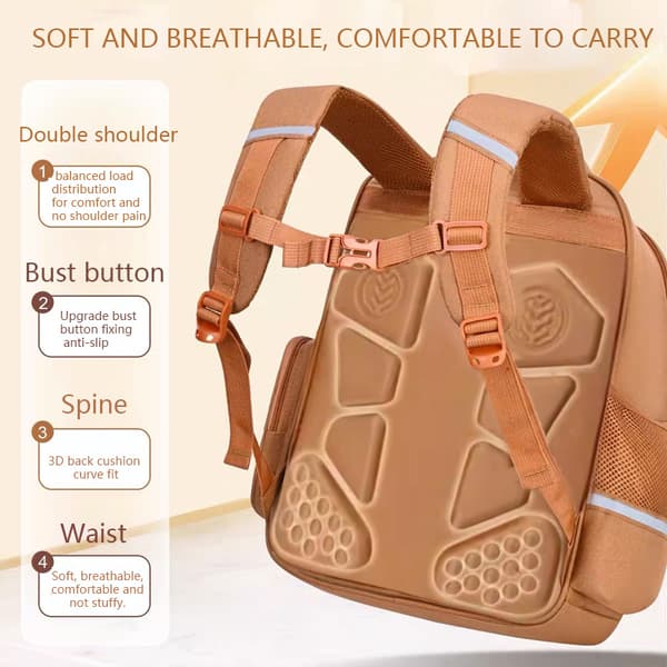 School Bag, 3PCS Waterproof Backpack (Black)