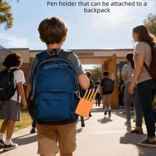 Pen Tip Protector - Protective Silicone Against Breakage, Pen Tip Cover with Top Hook for Easy Grip, Office Supplies for Students, Artists Orange