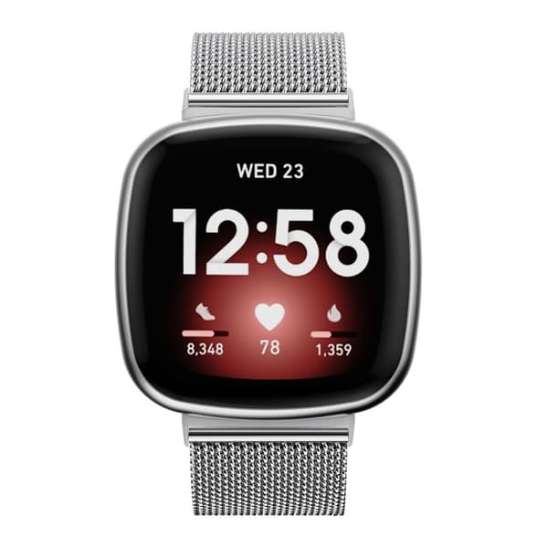 Milanesisk Mesh Armbånd Fitbit Versa 4/Sense 2 Sølv