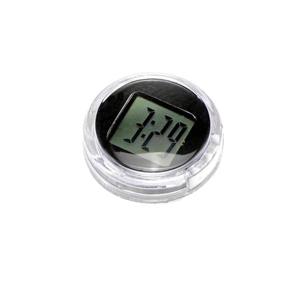 Universal Mini Motorcycle Clock Waterproof Self-Adhesive Digital Clock for Motorcycle Dia. 2.8 cm - 2-pack