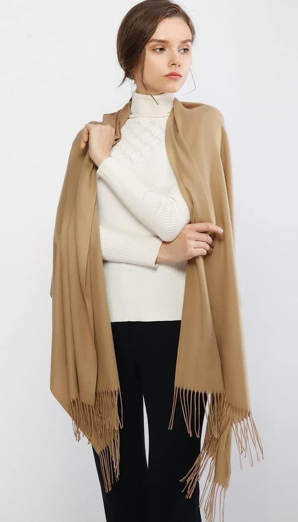 Tørklæder til kvinder Pashmina Sjal og Wraps til bryllup Tørklæder til kvinder Vinter Camel