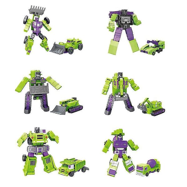 Transformerad Constructicon Devastator Set 6 i 1 Leksaker - Green