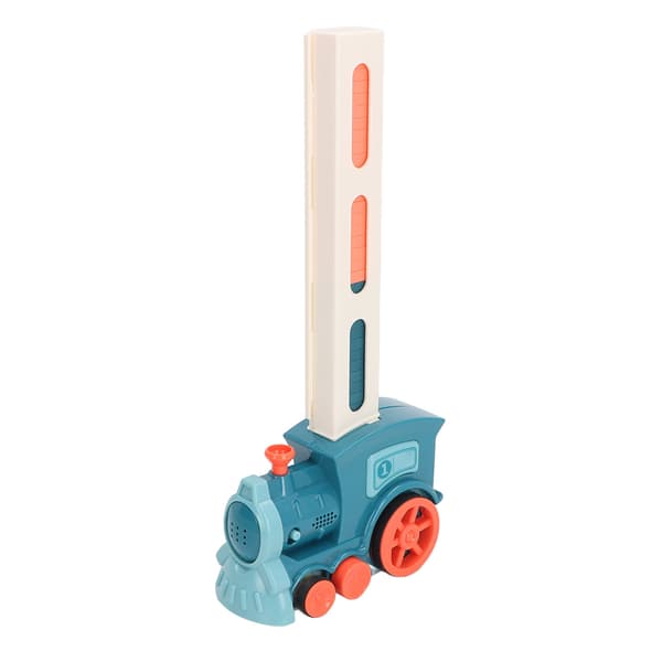 Domino Train Toy Sound Light Improve Creativity Automatic Domino Stacking Game for Kids Blue