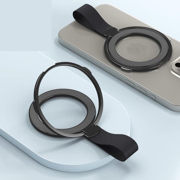 Magnetic Mobile Phone Ring, Silicone Necklace Ring Buckle Holder, Magnetic Mobile Phone Ring, Ultra-thin Foldable Desktop