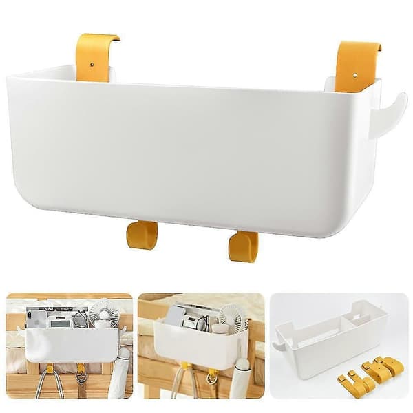 Plastic Bedside Storage Basket, Dorm Bunk Bed Holder, Bed Organizer Caddy, Hanging Bed Storage Accessories with Removable - S