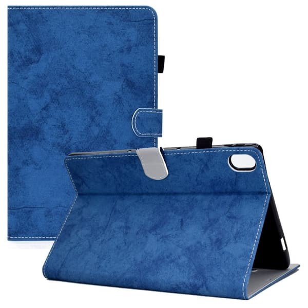 iPad 10.9 (2022) Fabric Texture Leather Flip Case - Blue Blå blue