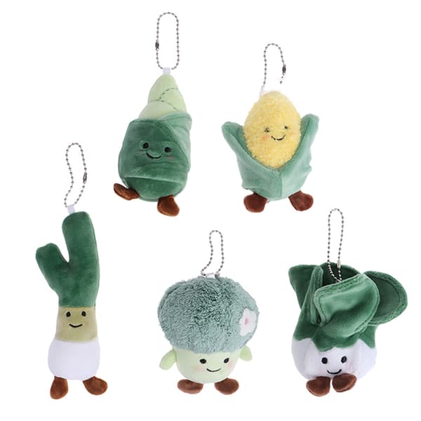 Vegetable Plush Toy Cabbage Broccoli Pendant Stuffed Doll Keych