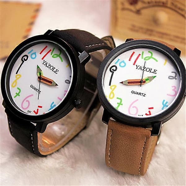 YAZOLE Personalized Arabic Numeral Dial Student Quartz Children's Watch