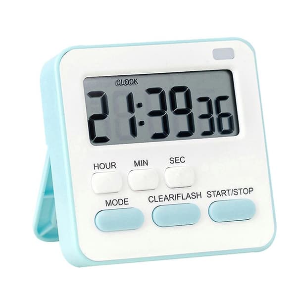 Med blinkande ljus Timer Matlagning Kök Sport Studier Väckarklocka Stora Siffror Vit White 1PC