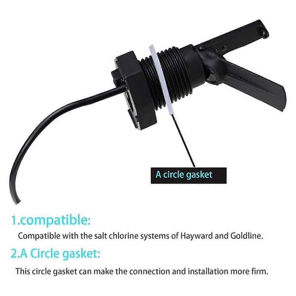 Flow Switch Monteringssæt Erstatning til Hayward/Goldline Aquarite Saltsystem, Flowsensor med Ha Black
