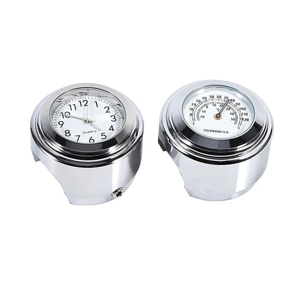 7/8\" 1\" Motorcykelstyr Montering Urskive Ur & Termometer Temp Hvid??