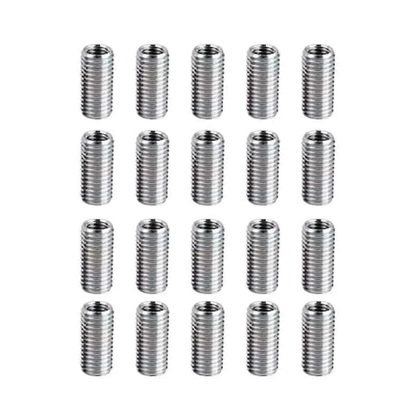 M8 to M6 Thread Reducing Nuts, Stainless Steel Conversion Sleeves for Thread Repair (20-piece set) Silver