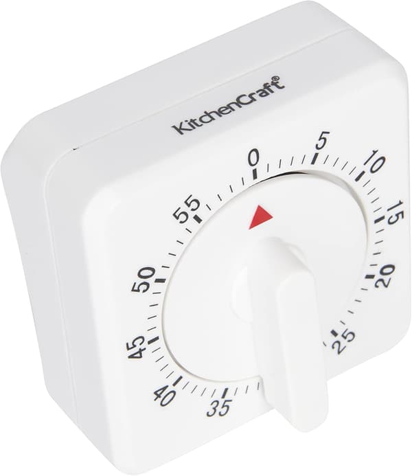 2-paknings kjøkkentimer, 60 minutter, hvit 2pc