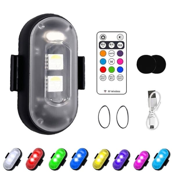 8 farver LED-stroboskoplys flylys 4 stk. 4Pcs
