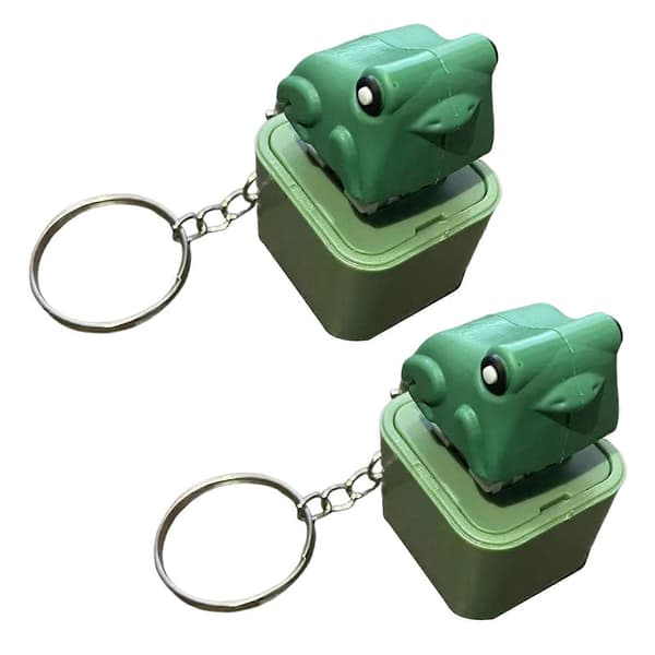 Frog Croaking Fidget Toy – with Lights & Sounds – Rechargeable Keyboard Keychain 2pcs