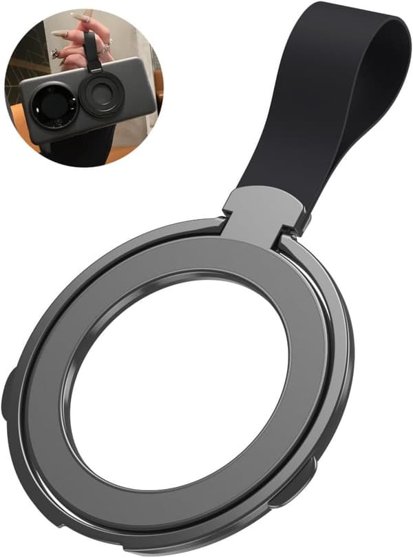 Magnetic Mobile Phone Ring, Silicone Necklace Ring Buckle Holder, Magnetic Mobile Phone Ring, Ultra-thin Foldable Desktop