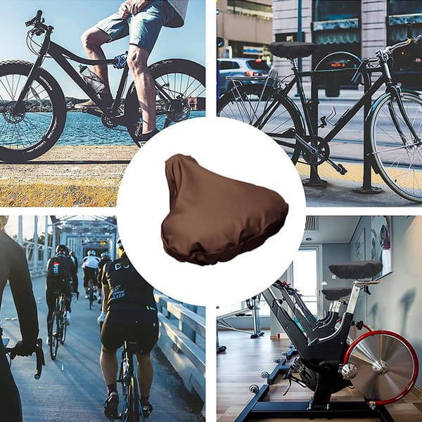 2-pack Waterproof Saddle Cover with Drawstring / Rain Cover for Bicycle Saddle Brown Brown 48