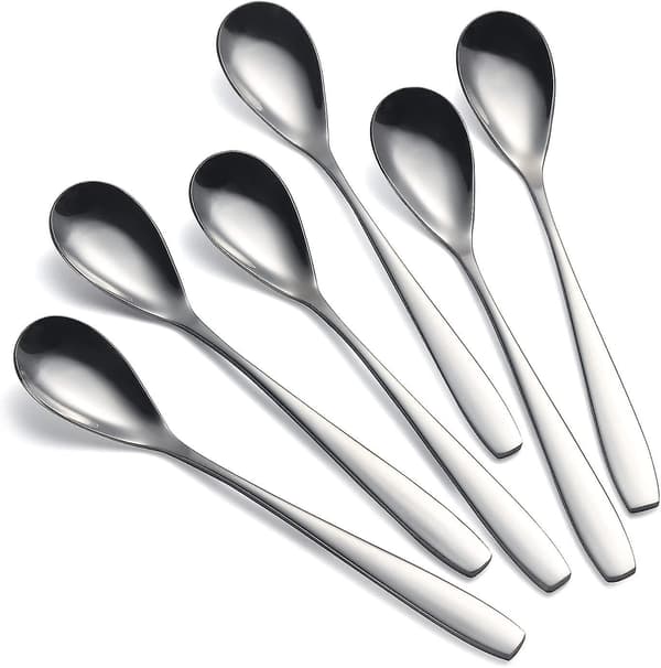 Egg spoons for soft-boiled eggs, stainless steel, 14 cm, set of 6