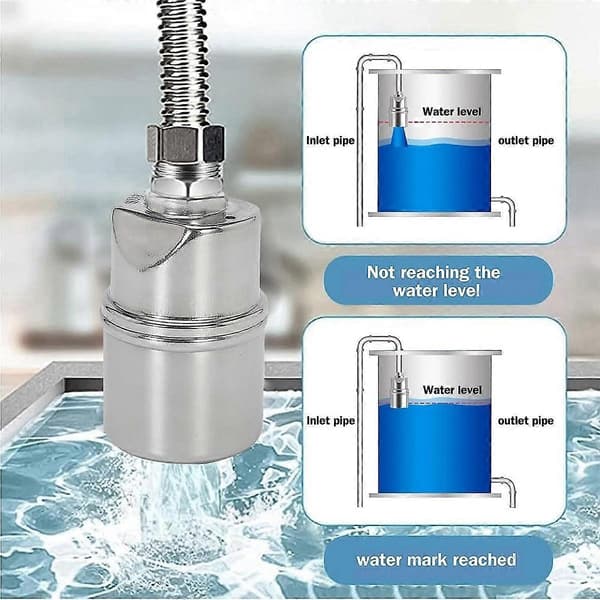 Automatisk vandstandsreguleringsventil 1/2 tomme rustfrit stål flydeventil til tank, swimmingpool