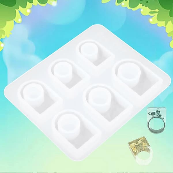 Square Silicone Ring Mold, Handmade Modern Transparent Jewelry Casting Kit