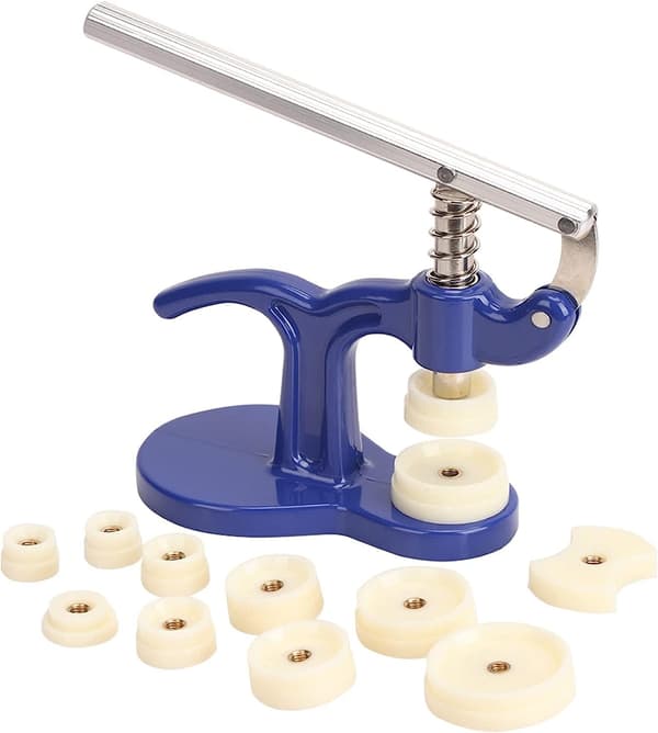 Watch Press Watch Press Tool Case Closer Watch Repair Tool with 12 Pressure Plates Plastic Inserts