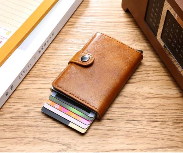 - RFID Beskyttelse Pung Kort Holder 5 Kort yellow