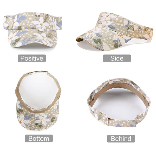 Women's Sun Visor - Summer Adjustable Sun Visor Hat, Golf Sun Visor Women's Sun Visor Hat Ponytail Baseball Cap Printed Tennis Running Sun Visor Cap