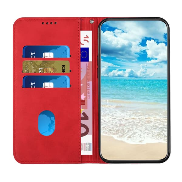 iPhone 17 [Magnetic Protection] Card Slot Advanced PU Leather Case, Protective Case pink