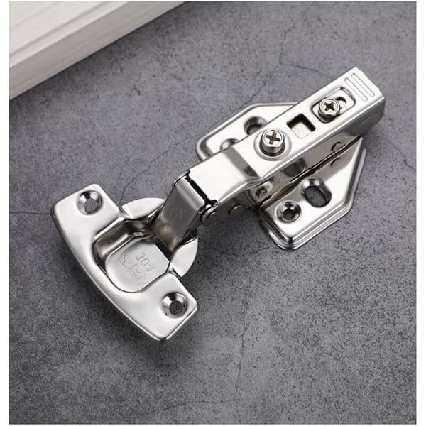 Hinge with integrated soft-close mechanism, automatic closing hinge for kitchen cabinet doors, set of 6