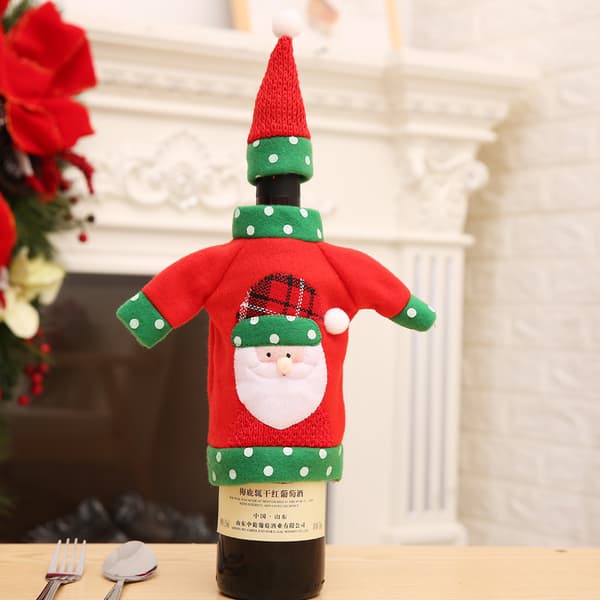 3-pack Ugly Christmas Sweater flasköverdrag för vinflaskor