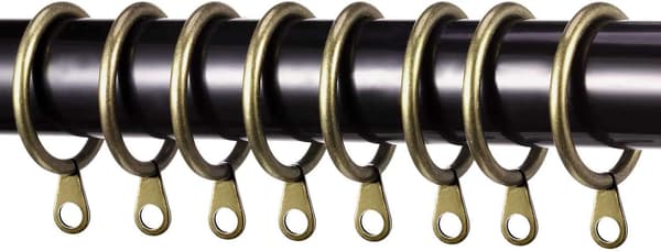 36-pak 38 mm indvendig diameter messingfarvede metalringe til gardinstænger