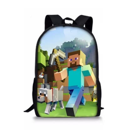 Minecraft rygsæk til børn Studerende skoletasker Skuldertaske C