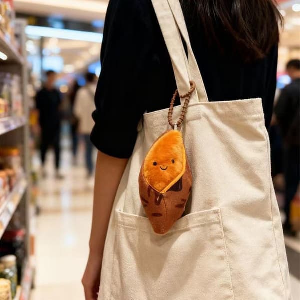 Funny e Cartoon Roasted Sweet Potato Keychain Bag Pendant