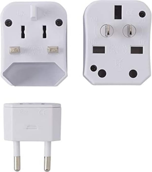 Rejseadapter - EU til alle stikkontakter - Universal International Strømadapter - 3-i-1 Stik - 220V (Hvid)
