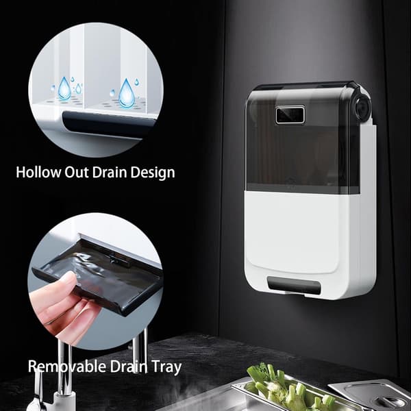Chopstick Cage, Wall-Mounted Plastic Chopstick Cage, Multi-functional Large Capacity, Punch-Free for Home