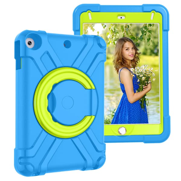 Børnecover med roterbart stativ, iPad Mini 4, blå/grøn blå blue Silikon/Gummi