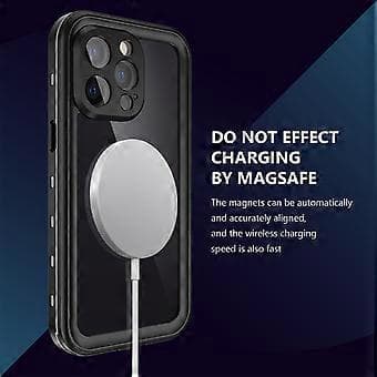 Stødsikkert vandtæt PC + TPU-cover til iPhone 13 Pro Black