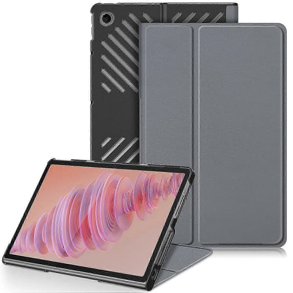Etui til Lenovo Tab Plus 11,5-tommer TB351FU med varmeafledende læderstativ - Sortc p Grå Grey Lenovo Tab Plus