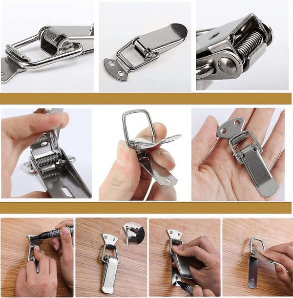 8 pcs. Stainless Steel Toggle Latches with Screws, 56mm Lever Latch, Spring Latch, Lock