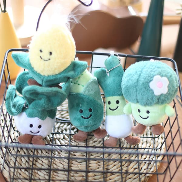 Vegetable Plush Toy Cabbage Broccoli Pendant Stuffed Doll Keych