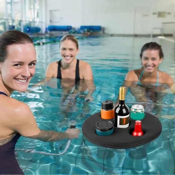 Flydende poolkopholder, pooldrikkeflåde med 5 huller, flydende bakke til poolfester, strand, spa, varm