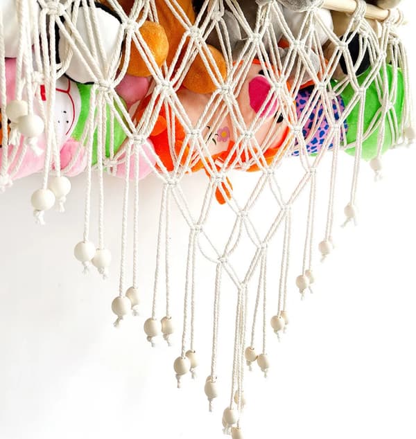 Hanging Basket Three Tiers Tassel Hammock Stuffed Animal Organizer B