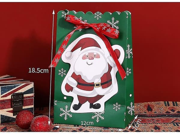 Set med 8 julklappsaskar, julklappspåsar för inslagning av presenter, godis, choklad, kakor